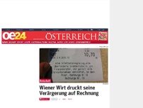 Bild zum Artikel: Wiener Wirt druckt seine Verärgerung auf Rechnung