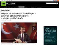 Bild zum Artikel: Wegen „Schmähkritik“ an Erdogan – Satiriker Böhmermann droht mehrjährige Haftstrafe