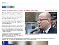 Bild zum Artikel: Tschechien sagt Nein zu EU-Asyl-Reformvorschlägen