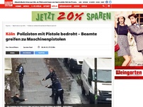 Bild zum Artikel: Köln: Polizisten mit Pistole bedroht – Beamte greifen zu Maschinenpistolen