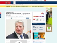 Bild zum Artikel: Joachim Gauck - Bundespräsident kritisiert „Lügenpresse“-Schreier