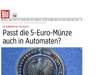Bild zum Artikel: Ab Donnerstag im Umlauf - Passt die 5-Euro-Münze auch in Automaten?