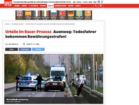 Bild zum Artikel: Urteile im Raser-Prozess: Auenweg: Todesfahrer bekommen Bewährungsstrafen!