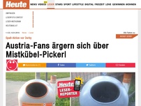 Bild zum Artikel: Spaß-Aktion vor Derby: Austria-Fans ärgern sich über Mistkübel-Pickerl