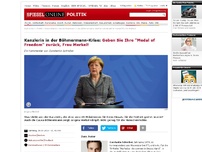 Bild zum Artikel: Kanzlerin in der Böhmermann-Krise: Geben Sie Ihre 'Medal of Freedom' zurück, Frau Merkel!