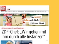 Bild zum Artikel: Fall Böhmermann - ZDF-Chef „Wir gehen mit ihm durch alle Instanzen“