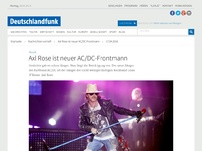 Bild zum Artikel: Deutschlandfunk | Nachrichten vertieft | Axl Rose ist neuer AC/DC-Frontmann