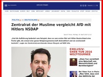 Bild zum Artikel: Zentralrat der Muslime vergleicht AfD mit Hitlers NSDAP