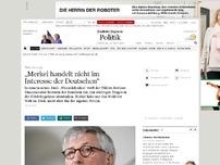 Bild zum Artikel: Sarrazin: „Merkel handelt nicht im Interesse der Deutschen“