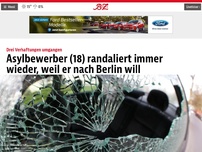 Bild zum Artikel: Asylbewerber (18) randaliert immer wieder, weil er nach Berlin will