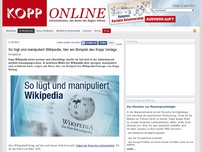 Bild zum Artikel: So lügt und manipuliert Wikipedia,  hier am Beispiel des Kopp Verlags (Enthüllungen)