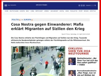 Bild zum Artikel: Cosa Nostra gegen Einwanderer: Mafia erklärt Migranten auf Sizilien den Krieg