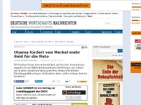 Bild zum Artikel: Obama fordert von Merkel mehr Geld für die Nato
