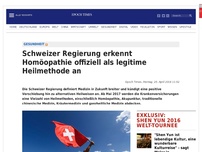 Bild zum Artikel: Schweizer Regierung erkennt Homöopathie offiziell als legitime Heilmethode an