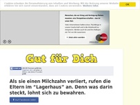 Bild zum Artikel: Als sie einen Milchzahn verliert, rufen die Eltern im “Lagerhaus” an. Denn was darin steckt,...