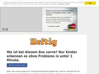 Bild zum Artikel: Wo ist bei diesem Bus vorne? Nur Kinder erkennen es ohne Probleme in unter 1 Minute.