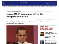 Bild zum Artikel: Maas: AfD-Programm greift in die Religionsfreiheit ein