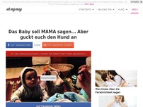 Bild zum Artikel: Das Baby soll MAMA sagen... Aber guckt euch den Hund an