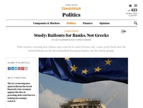 Bild zum Artikel: Study: Bailouts for Banks, Not Greeks
Euro Crisis