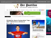 Bild zum Artikel: Schnäppchen: Bayern-Fanshop bietet 'Triple 2016'-T-Shirts für nur 2,99 Euro an