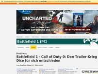 Bild zum Artikel: Artikel: Battlefield 1 - Call of Duty 0: Den Trailer-Krieg hat Dice für sich entschieden
