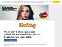 Bild zum Artikel: Wenn sich 5 Chirurgen übers Aufschneiden unterhalten, ist das Ergebnis zum Losprusten!