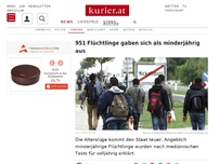 Bild zum Artikel: 951 Flüchtlinge gaben sich als minderjährig aus