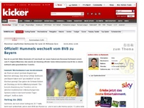 Bild zum Artikel: Offiziell! Hummels wechselt vom BVB zu Bayern