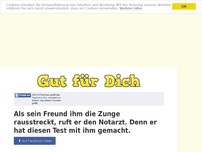 Bild zum Artikel: Als sein Freund ihm die Zunge rausstreckt, ruft er den Notarzt. Denn er hat diesen Test mit ihm...