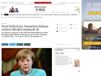 Bild zum Artikel: Zwei Drittel der Deutschen lehnen weitere Merkel-Amtszeit ab