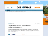 Bild zum Artikel: Umfrage: Zwei Drittel wollen Merkel nicht weiter als Kanzlerin