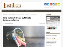 Bild zum Artikel: Kind malt mit Kreide auf Straße – Bußgeldverfahren