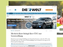 Bild zum Artikel: Umfragetief: Merkels Kurs bringt ihre CDU zur Verzweiflung