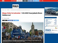 Bild zum Artikel: Mega-Feier in Leicester: 120.000 Fans jubeln ihren Helden zu!