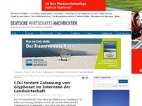 Bild zum Artikel: CDU fordert Zulassung von Glyphosat im Interesse der Landwirtschaft