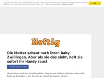 Bild zum Artikel: Die Mutter schaut nach ihren Baby-Zwillingen. Aber als sie das sieht, holt sie sofort ihr Handy...