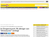 Bild zum Artikel: Im Drogenrausch: 19-Jähriger von 'Dinosaurier' verfolgt