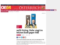 Bild zum Artikel: oe24-Voting: Hofer siegt im letzten Duell gegen VdB