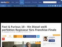 Bild zum Artikel: Fast & Furious 10 wird der letzte Film der Reihe und Vin Diesel hat nur einen Wunsch!