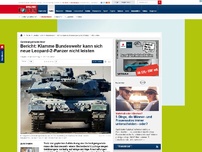 Bild zum Artikel: Geldmangel beim Heer - Bericht: Klamme Bundeswehr kann sich neue Leopard-2-Panzer nicht leisten