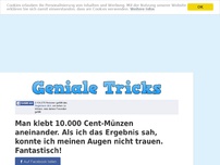 Bild zum Artikel: Man klebt 10.000 Cent-Münzen aneinander. Als ich das Ergebnis sah, konnte ich meinen Augen nicht...