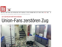 Bild zum Artikel: Auf Rückfahrt nach Berlin - Union-Fans zerstören Zug