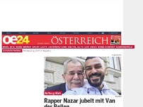 Bild zum Artikel: Rapper Nazar jubelt mit Van der Bellen