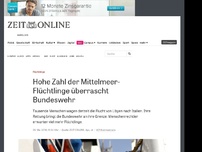 Bild zum Artikel: Flüchtlinge: Hohe Zahl der Mittelmeer-Flüchtlinge überrascht Bundeswehr