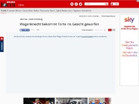 Bild zum Artikel: Eklat bei Linken-Parteitag - Wagenknecht bekommt Torte ins Gesicht geworfen