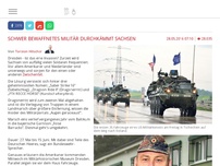 Bild zum Artikel: Schwer bewaffnetes Militär durchkämmt Sachsen