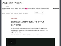 Bild zum Artikel: Linken-Parteitag: Sahra Wagenknecht mit Torte beworfen