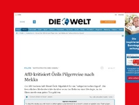 Bild zum Artikel: 'Antipatriotisches Signal': AfD kritisiert Özils Pilgerreise nach Mekka