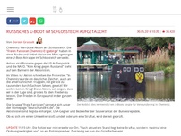 Bild zum Artikel: Russisches U-Boot in Schlossteich aufgetaucht