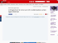 Bild zum Artikel: Wenn Bundestagswahl wäre - Umfrageschock für Union und SPD: Große Koalition verliert eigene Mehrheit